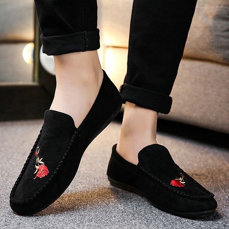 Floral Slip-on Flat Heel Cotton Thin Shoes Richelieus Pour Hommes