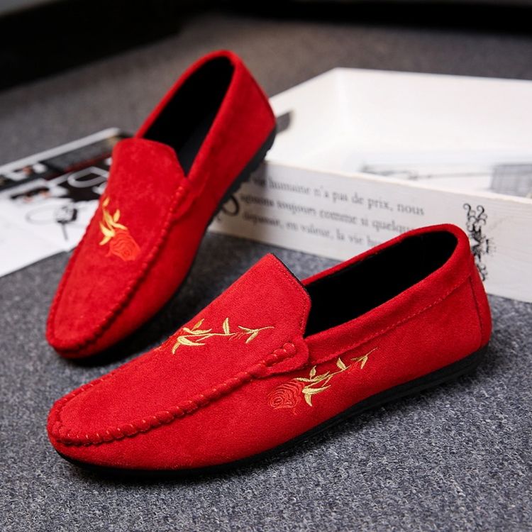 Floral Slip-on Flat Heel Cotton Thin Shoes Richelieus Pour Hommes