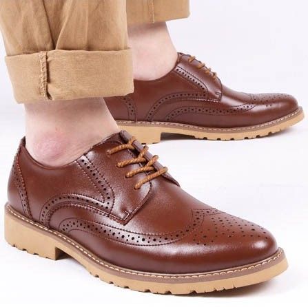 Nouveaux Chaussures Brogues Pour Hommes À Lacets