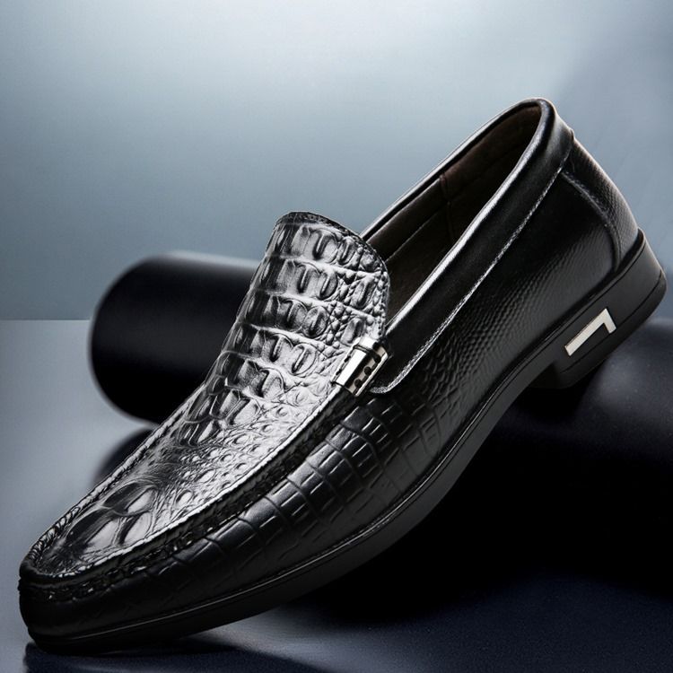 Slip-on Low-cut Upper Plain Round Toe Thin Shoes Richelieus Pour Hommes