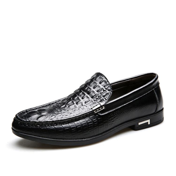 Slip-on Low-cut Upper Plain Round Toe Thin Shoes Richelieus Pour Hommes