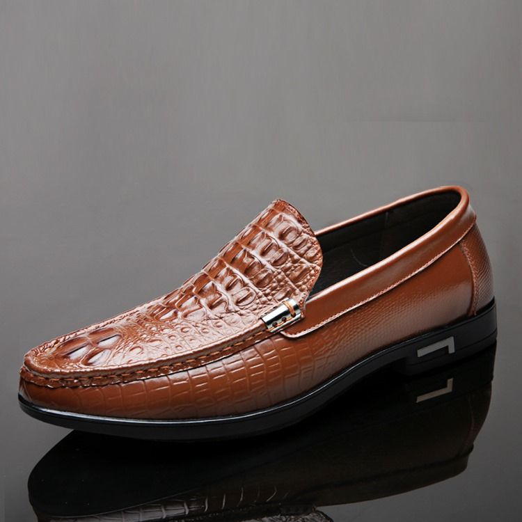 Slip-on Low-cut Upper Plain Round Toe Thin Shoes Richelieus Pour Hommes