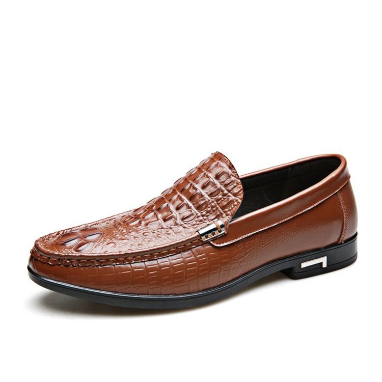 Slip-on Low-cut Upper Plain Round Toe Thin Shoes Richelieus Pour Hommes