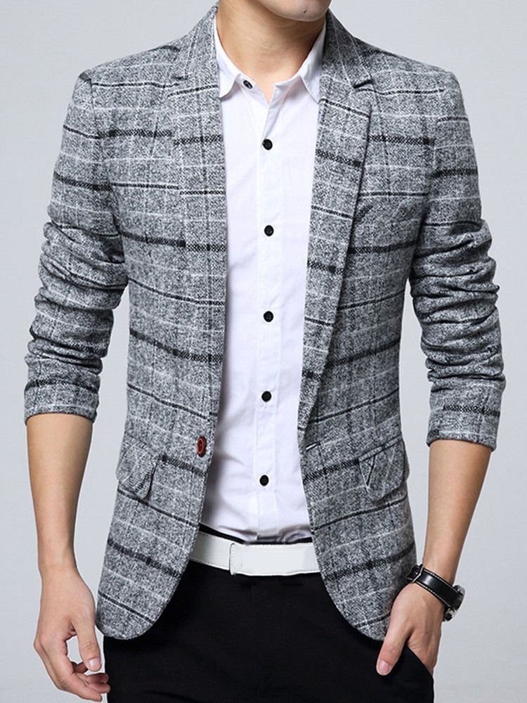 Blazer À Carreaux À Un Bouton Pour Homme Vogue Slim