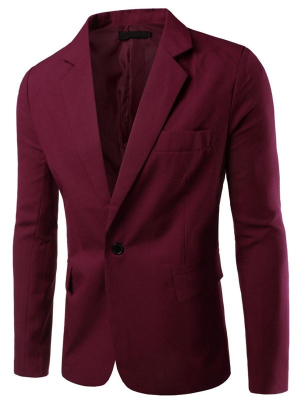 Blazer Décontracté À Revers Cranté Multicolore Pour Hommes