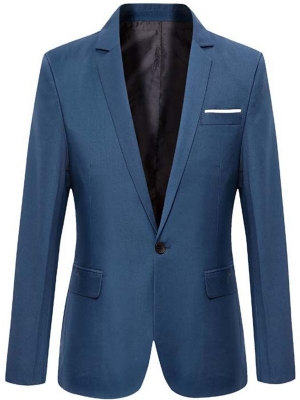 Blazer Pour Homme Vogue À Un Bouton De Couleur Unie