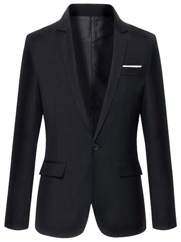 Blazer Pour Homme Vogue À Un Bouton De Couleur Unie