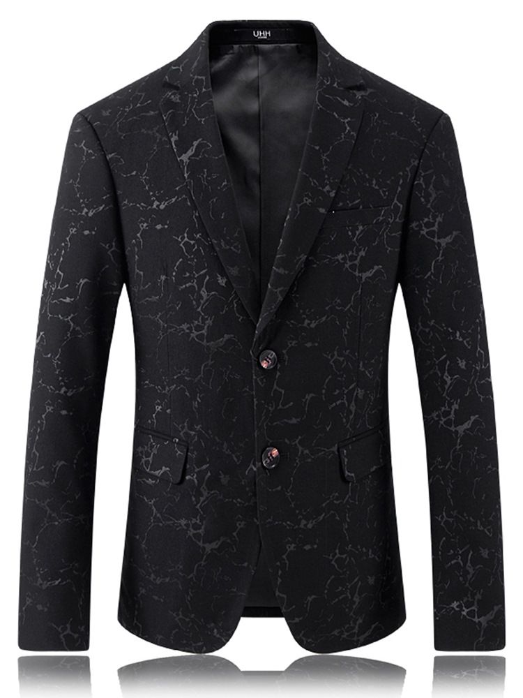 Blazer Pour Hommes À Revers Simple En Jacquard Pour Hommes