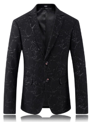 Blazer Pour Hommes À Revers Simple En Jacquard Pour Hommes