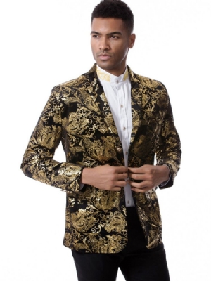 Blazer À Imprimé Floral À Revers Cranté Vogue Slim Pour Hommes