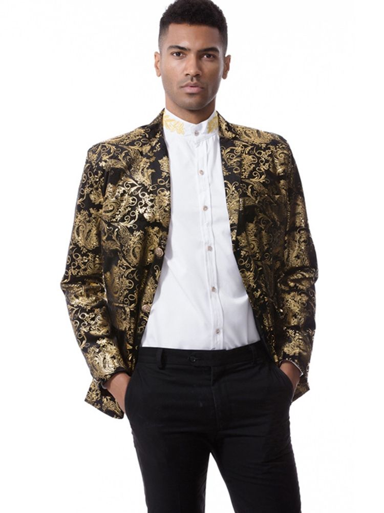 Blazer À Imprimé Floral À Revers Cranté Vogue Slim Pour Hommes