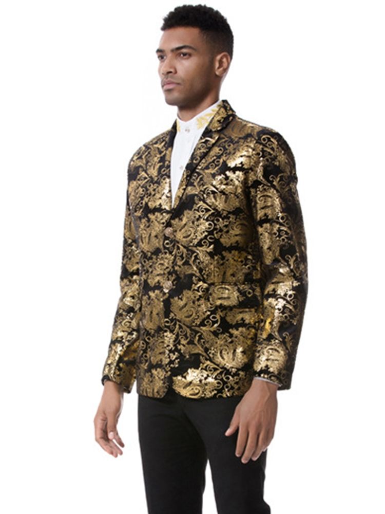 Blazer À Imprimé Floral À Revers Cranté Vogue Slim Pour Hommes