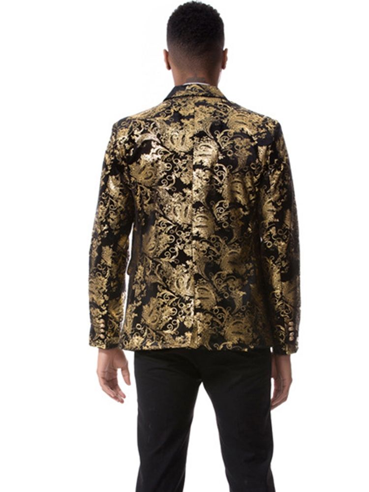 Blazer À Imprimé Floral À Revers Cranté Vogue Slim Pour Hommes