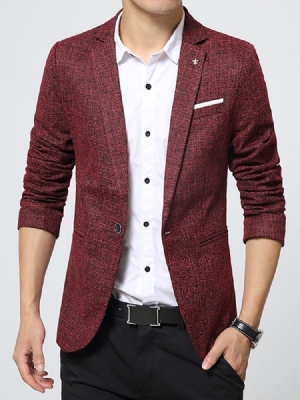 Blazer De Loisirs Pour Hommes De Base De Petite Taille Coupe Slim Petite Coupe Et Revers Crantés