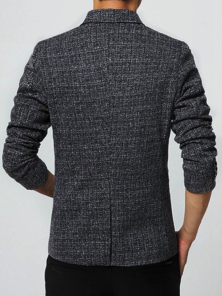 Blazer De Loisirs Pour Hommes De Base De Petite Taille Coupe Slim Petite Coupe Et Revers Crantés