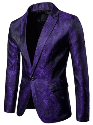 Blazer De Smoking Pour Hommes De Petite Taille À Imprimé Vogue Et À Revers