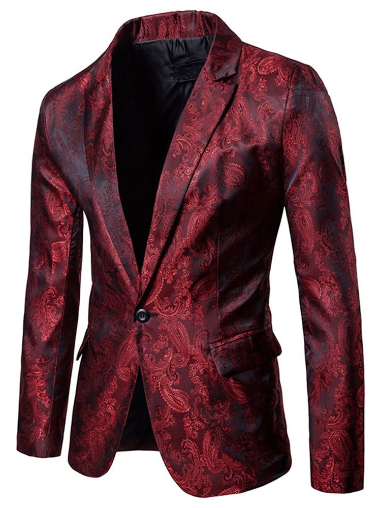 Blazer De Smoking Pour Hommes De Petite Taille À Imprimé Vogue Et À Revers