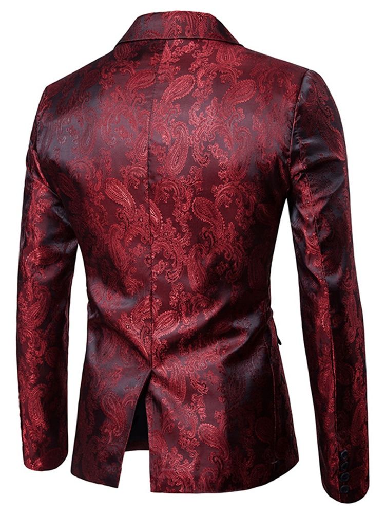 Blazer De Smoking Pour Hommes De Petite Taille À Imprimé Vogue Et À Revers