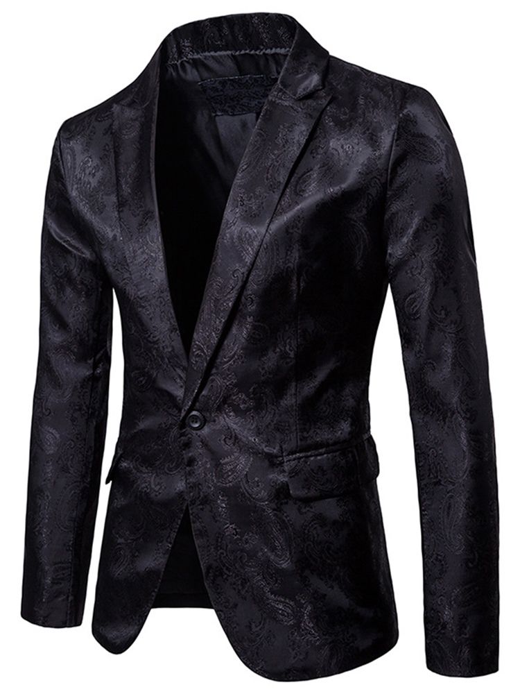 Blazer De Smoking Pour Hommes De Petite Taille À Imprimé Vogue Et À Revers