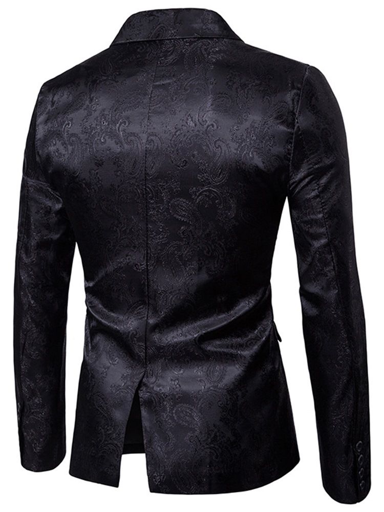 Blazer De Smoking Pour Hommes De Petite Taille À Imprimé Vogue Et À Revers