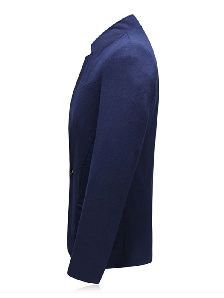 Blazer De Veste Décontractée Pour Hommes À Un Bouton Et Col Montant