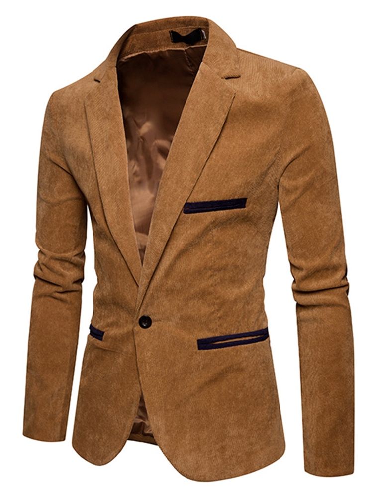 Blazer Veste Décontractée Unie À Un Bouton Pour Hommes