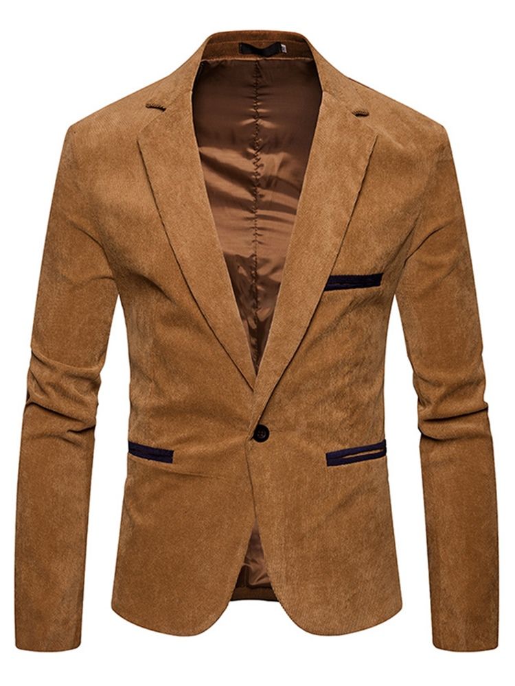 Blazer Veste Décontractée Unie À Un Bouton Pour Hommes