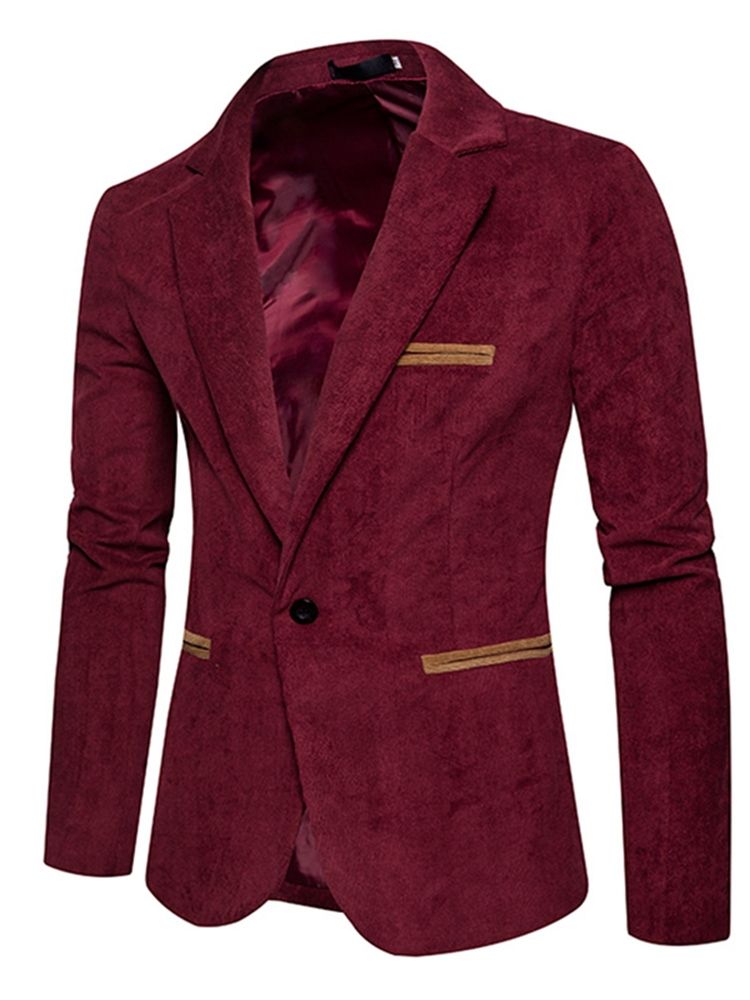 Blazer Veste Décontractée Unie À Un Bouton Pour Hommes