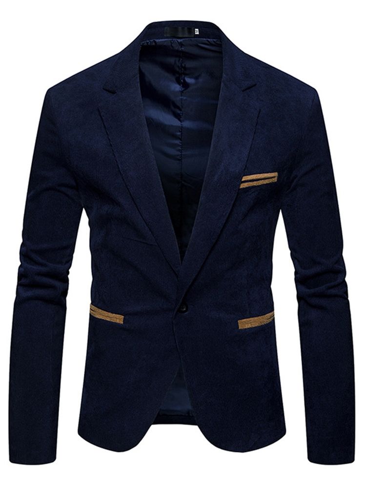 Blazer Veste Décontractée Unie À Un Bouton Pour Hommes