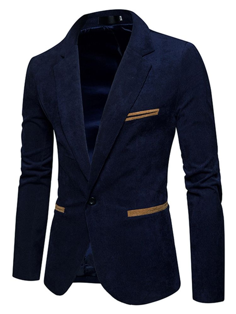 Blazer Veste Décontractée Unie À Un Bouton Pour Hommes