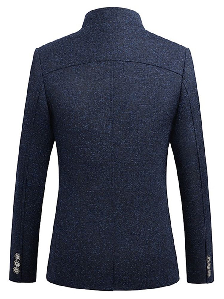 Blazer De Veste Pour Hommes À Col Montant Et À Coupe Ajustée