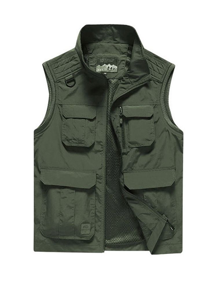 Bloc De Couleur Col Montant Zipper Casual Spring Gilet Pour Hommes