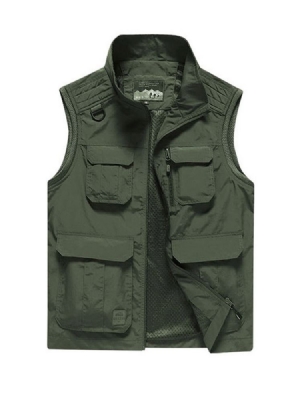 Bloc De Couleur Col Montant Zipper Casual Spring Gilet Pour Hommes