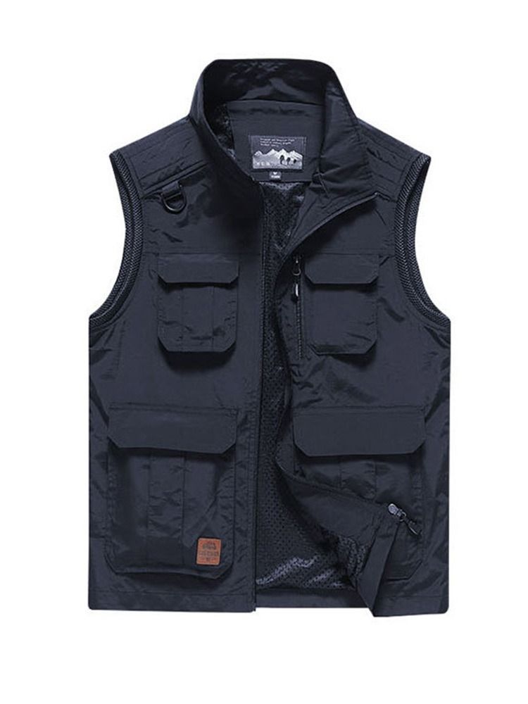 Bloc De Couleur Col Montant Zipper Casual Spring Gilet Pour Hommes