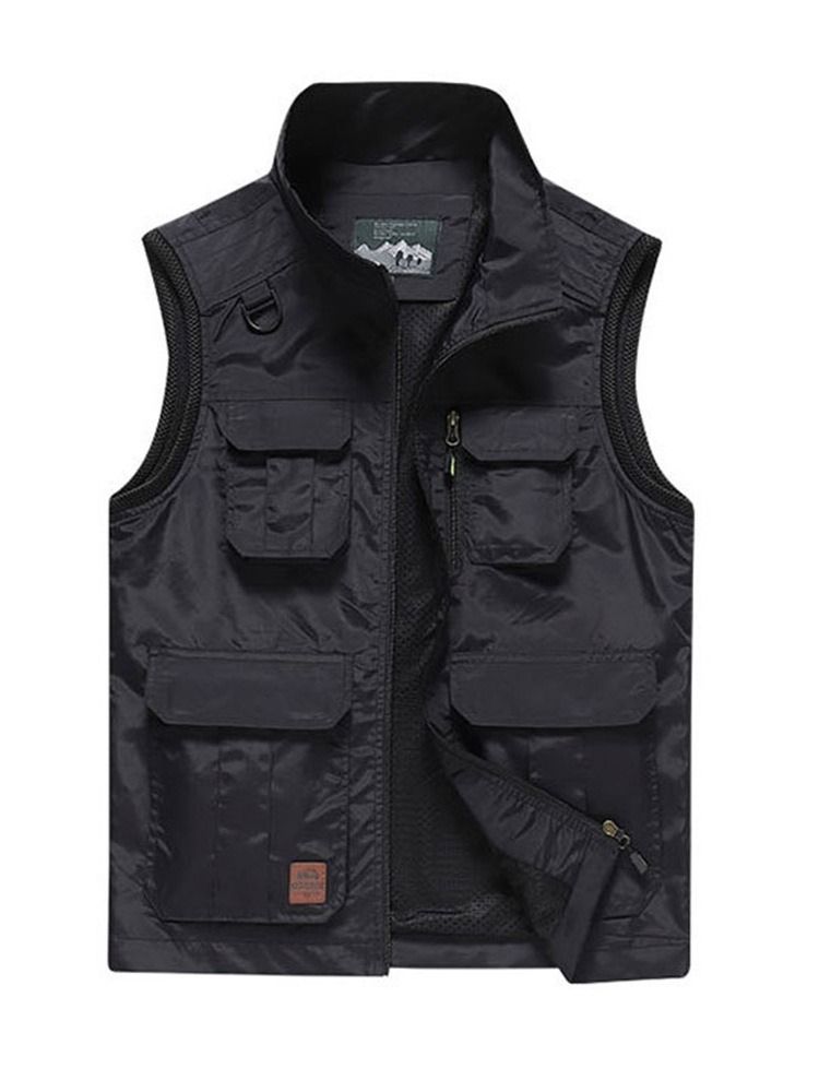 Bloc De Couleur Col Montant Zipper Casual Spring Gilet Pour Hommes