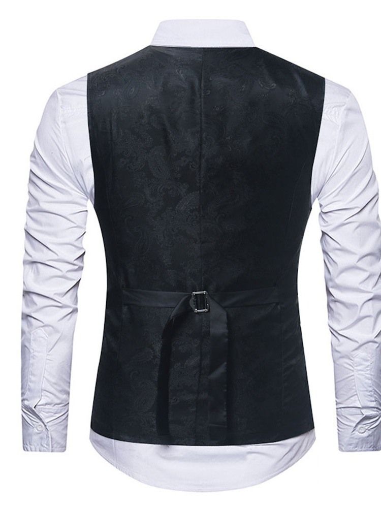 Gilet Coréen À Boutonnage Simple Et À Col En V Pour Hommes