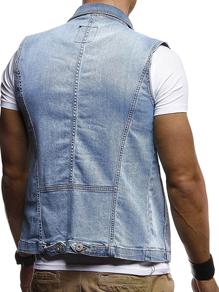 Gilet Décontracté À Boutonnage Simple Pour Hommes