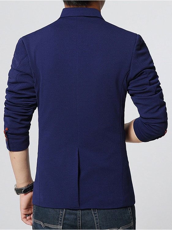 Manteau Simple À Un Bouton De Couleur Unie Pour Hommes