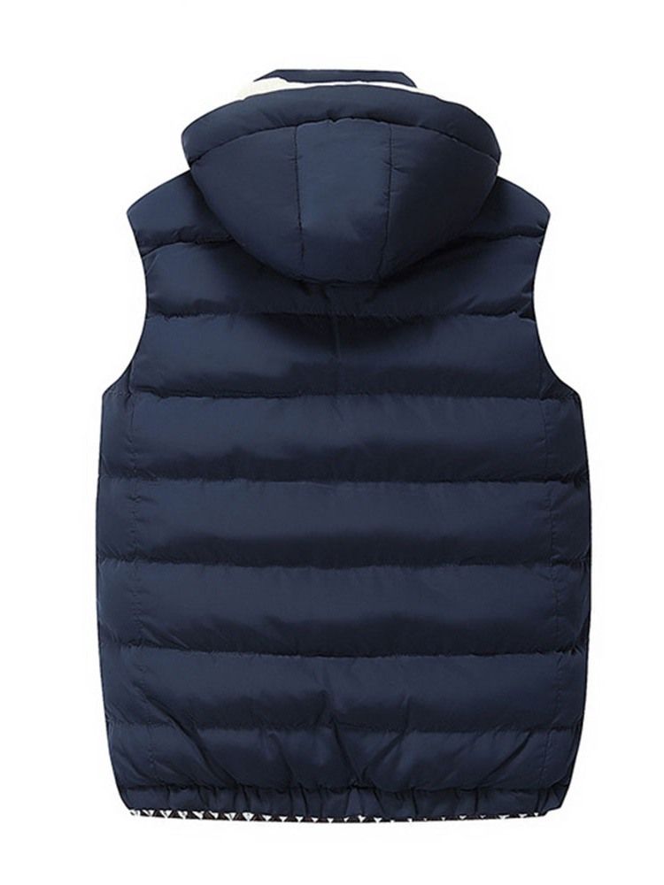 Nombre D'appliques Épais Zipper Casual Gilet Pour Hommes