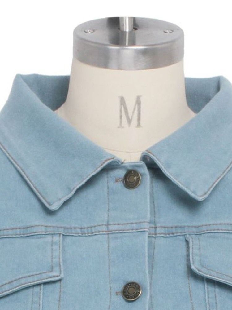 Veste À Boutonnage Simple Pour Femme À Manches Trois-quarts Et À Revers Évasés