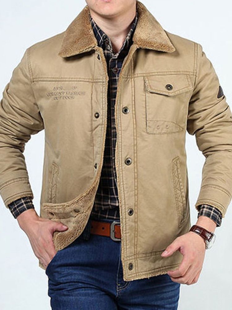 Veste À Boutonnage Simple Pour Hommes Avec Poche Et Revers