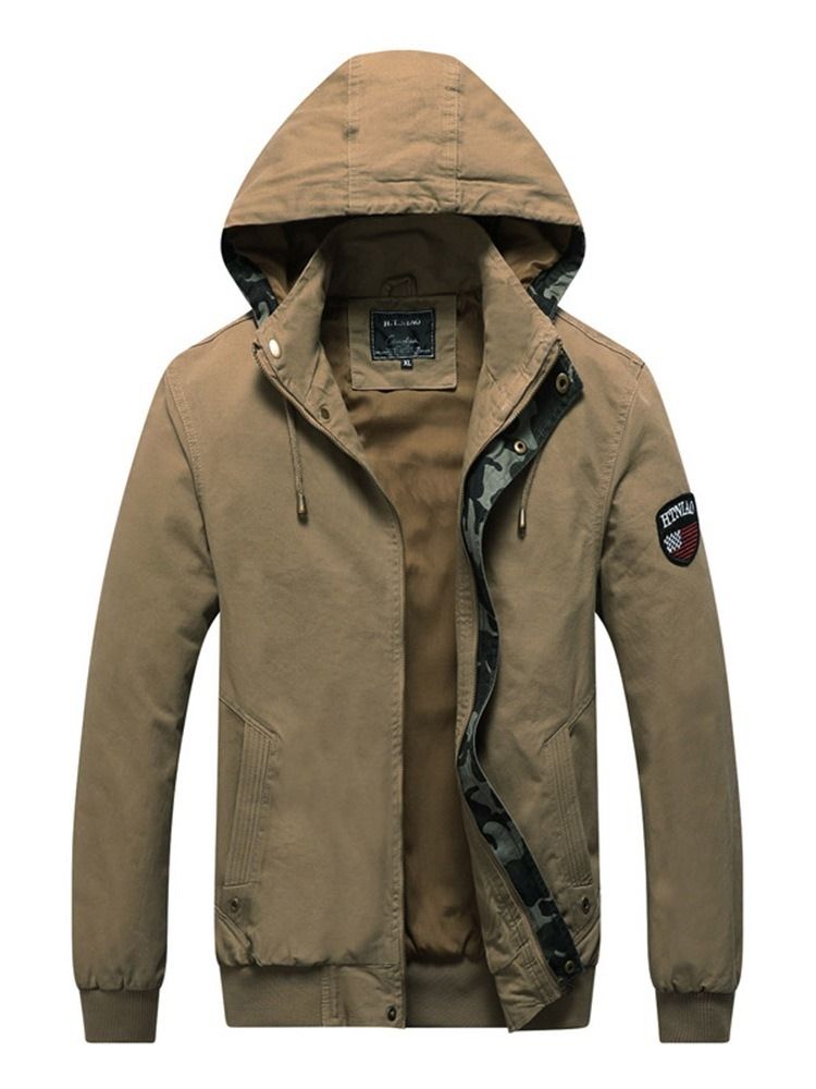 Veste À Capuche Camouflage Zippée Pour Hommes