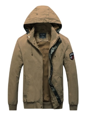 Veste À Capuche Camouflage Zippée Pour Hommes