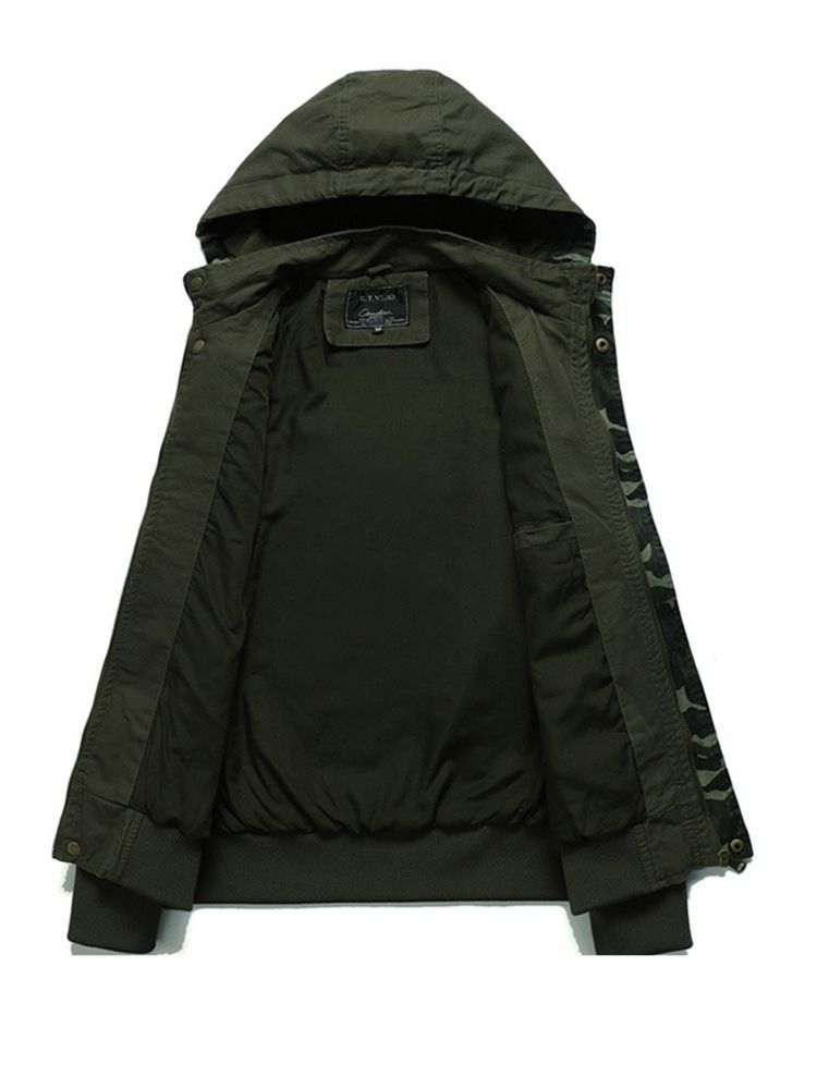 Veste À Capuche Camouflage Zippée Pour Hommes