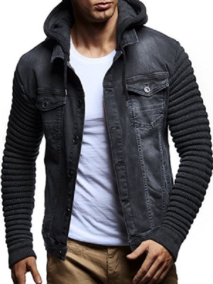 Veste À Capuche Pour Hommes Avec Poches Patchwork