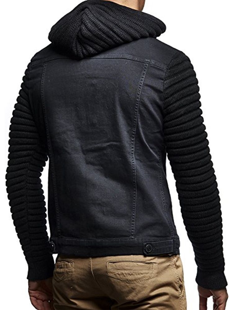 Veste À Capuche Pour Hommes Avec Poches Patchwork