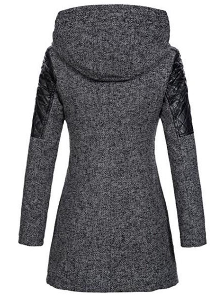 Veste À Capuche Mi-longue Zippée Pour Femme