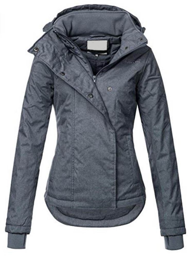 Veste À Capuche Slim Unie À Fermeture Éclair Pour Femme