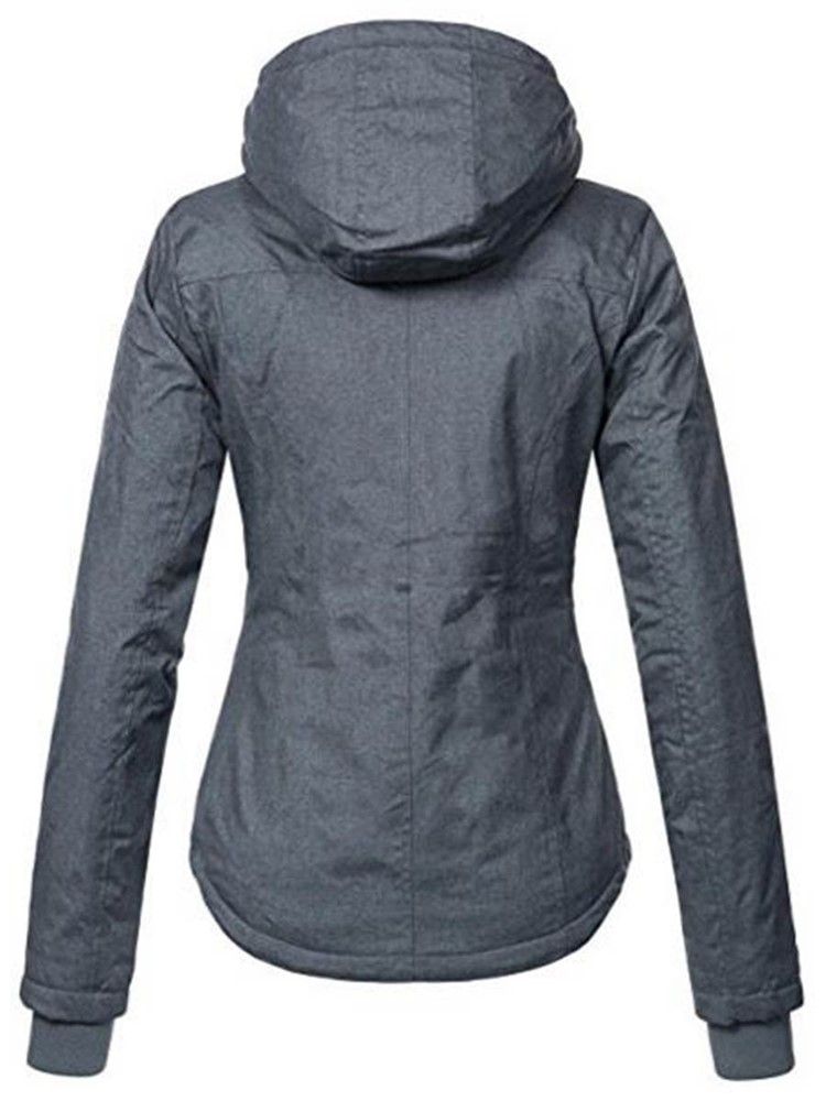 Veste À Capuche Slim Unie À Fermeture Éclair Pour Femme