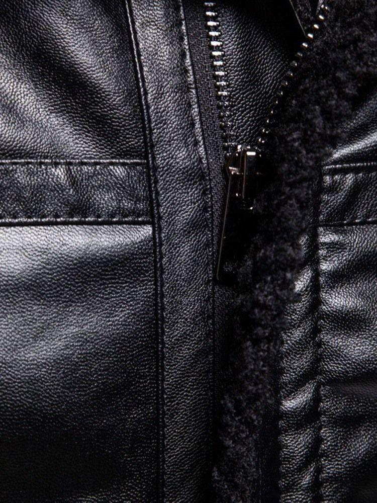 Veste En Cuir D'hiver Européen Unie Standard À Capuche Pour Hommes